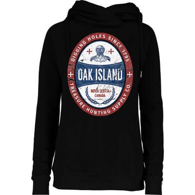 Oak Island Treasure Hunting Retro Templar Knight Treasure Gi Womens Funnel Neck Pullover Hood