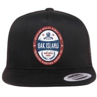 Oak Island Treasure Hunting Retro Templar Knight Treasure Gi Flat Bill Trucker Hat
