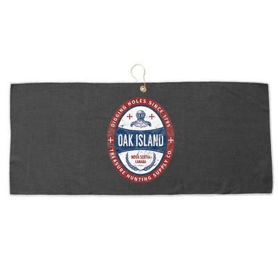 Oak Island Treasure Hunting Retro Templar Knight Treasure Gi Large Microfiber Waffle Golf Towel