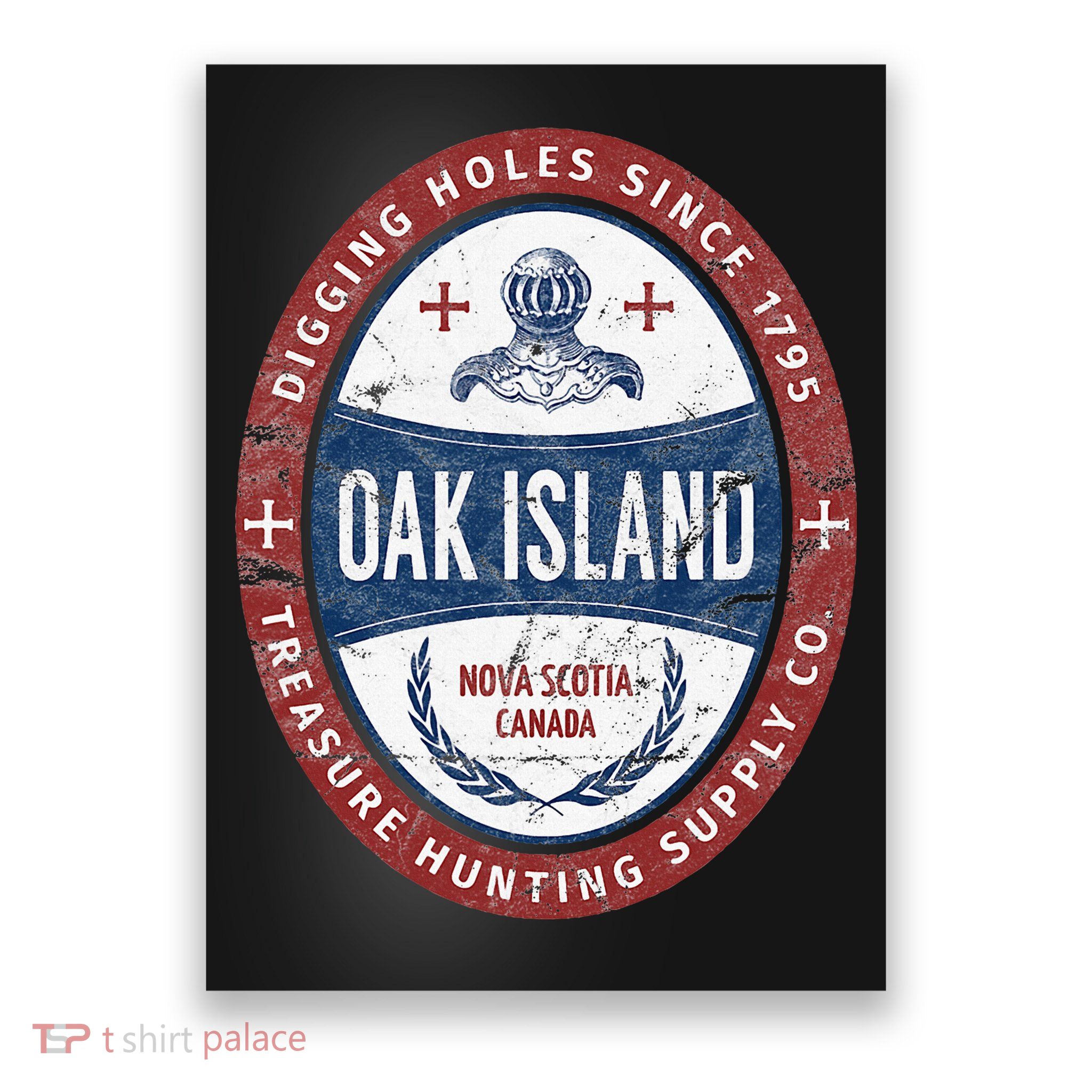 Oak Island Treasure Hunting Retro Templar Knight Treasure Gi Poster