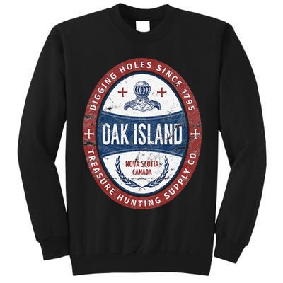 Oak Island Treasure Hunting Retro Templar Knight Treasure Gi Tall Sweatshirt