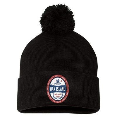 Oak Island Treasure Hunting Retro Templar Knight Treasure Gi Pom Pom 12in Knit Beanie