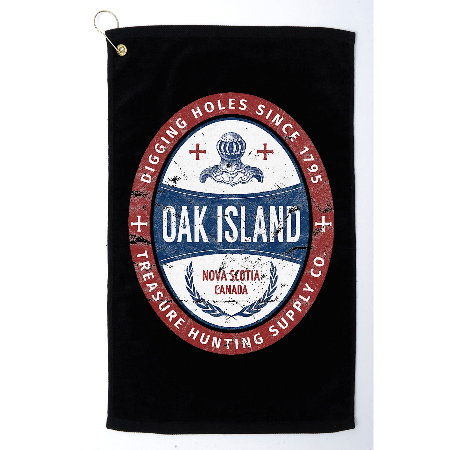 Oak Island Treasure Hunting Retro Templar Knight Treasure Gi Golf Towel