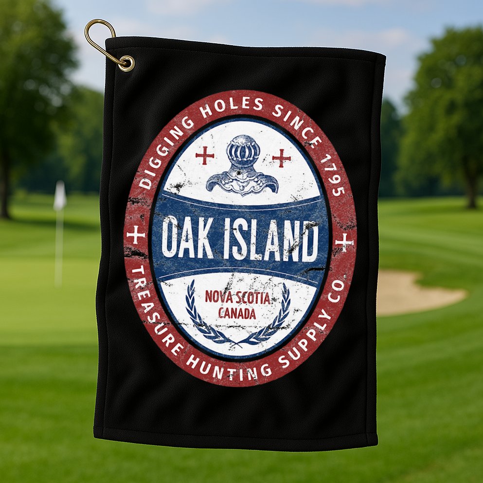 Oak Island Treasure Hunting Retro Templar Knight Treasure Gi Golf Towel