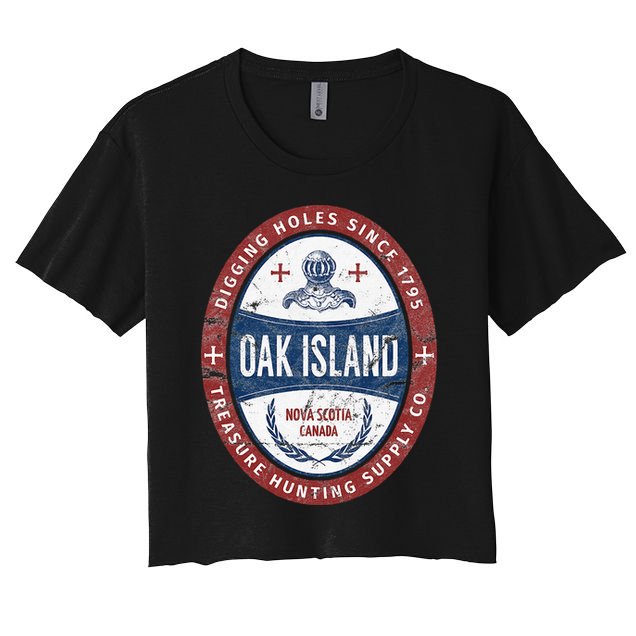 Oak Island Treasure Hunting Retro Templar Knight Treasure Gi Crop Top