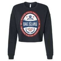 Oak Island Treasure Hunting Retro Templar Knight Treasure Gi Cropped Pullover Crew