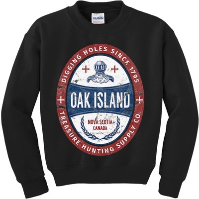 Oak Island Treasure Hunting Retro Templar Knight Treasure Gi Kids Sweatshirt