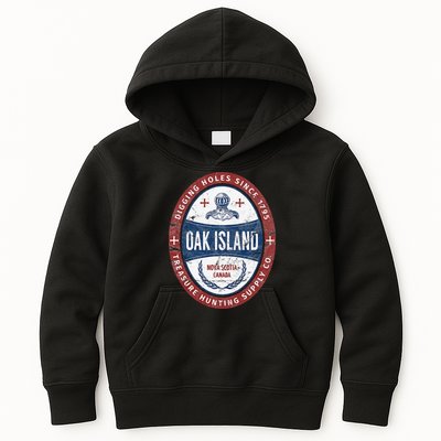 Oak Island Treasure Hunting Retro Templar Knight Treasure Gi Kids Hoodie