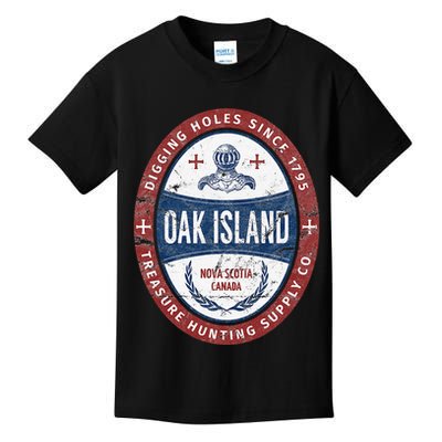 Oak Island Treasure Hunting Retro Templar Knight Treasure Gi Kids T-Shirt