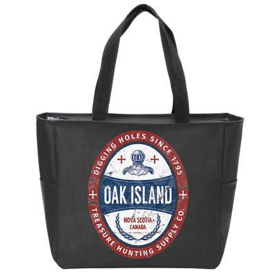 Oak Island Treasure Hunting Retro Templar Knight Treasure Gi Zip Tote Bag