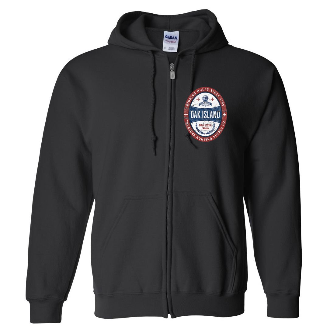 Oak Island Treasure Hunting Retro Templar Knight Treasure Gi Full Zip Hoodie