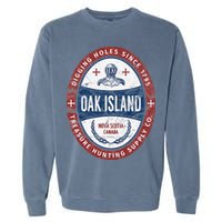 Oak Island Treasure Hunting Retro Templar Knight Treasure Gi Garment-Dyed Sweatshirt