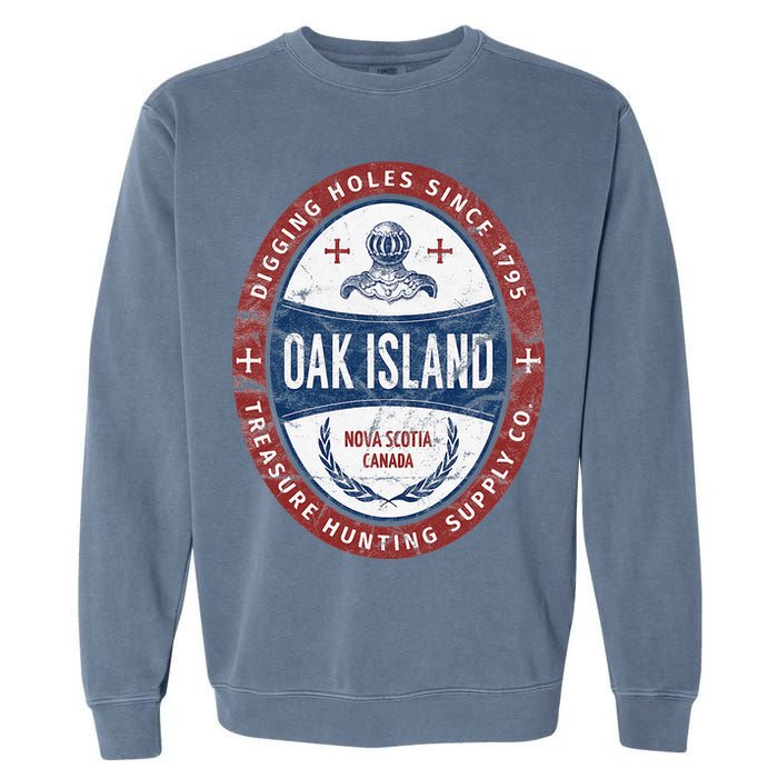 Oak Island Treasure Hunting Retro Templar Knight Treasure Gi Garment-Dyed Sweatshirt