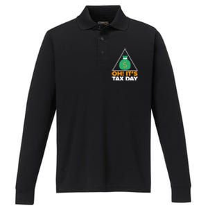 Oh! It's Tax Day T Design Performance Long Sleeve Polo