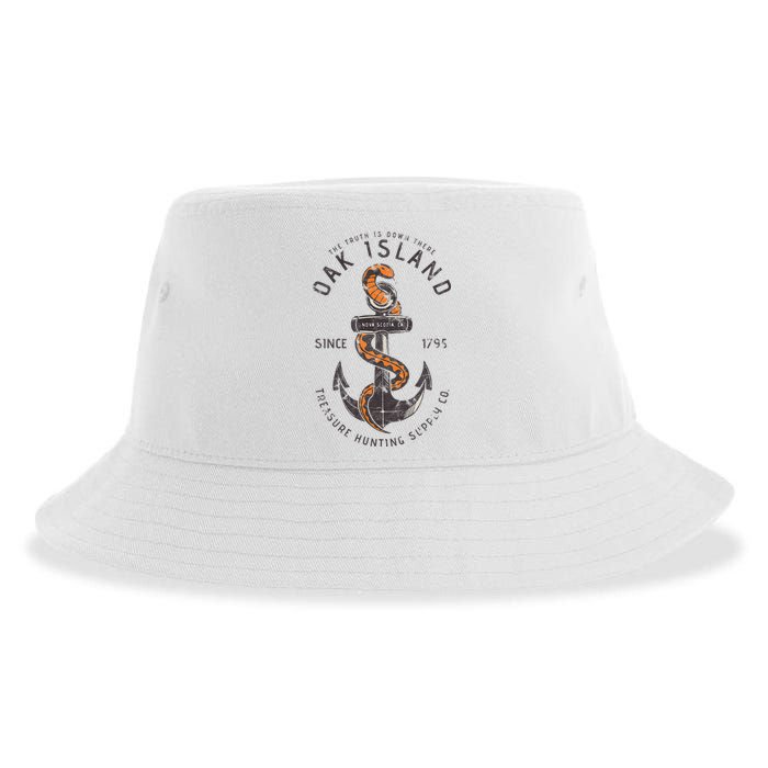 Oak Island Vintage Skull Templar Treasure Hunting Sustainable Bucket Hat