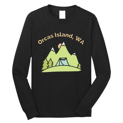 Orcas Island WA Mountains Hiking Climbing Camping & Outdoors Raglan Baseball Tee Long Sleeve Shirt