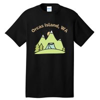 Orcas Island WA Mountains Hiking Climbing Camping & Outdoors Raglan Baseball Tee Tall T-Shirt