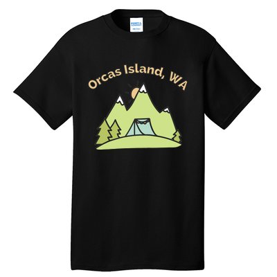 Orcas Island WA Mountains Hiking Climbing Camping & Outdoors Raglan Baseball Tee Tall T-Shirt