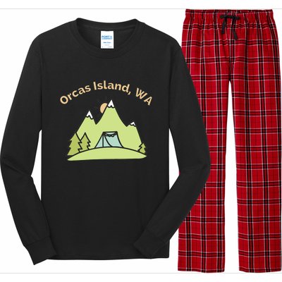 Orcas Island WA Mountains Hiking Climbing Camping & Outdoors Raglan Baseball Tee Long Sleeve Pajama Set