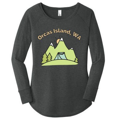 Orcas Island WA Mountains Hiking Climbing Camping & Outdoors Raglan Baseball Tee Women's Perfect Tri Tunic Long Sleeve Shirt