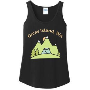 Orcas Island WA Mountains Hiking Climbing Camping & Outdoors Raglan Baseball Tee Ladies Essential Tank