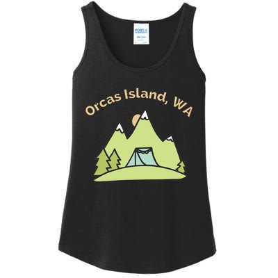 Orcas Island WA Mountains Hiking Climbing Camping & Outdoors Raglan Baseball Tee Ladies Essential Tank