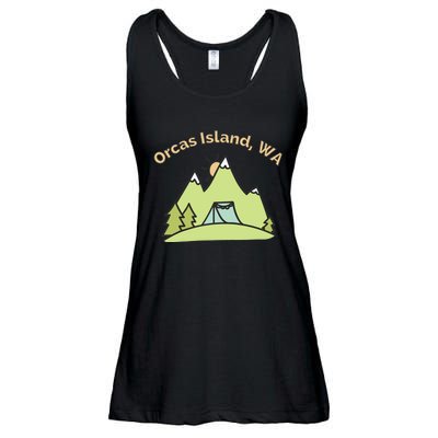 Orcas Island WA Mountains Hiking Climbing Camping & Outdoors Raglan Baseball Tee Ladies Essential Flowy Tank