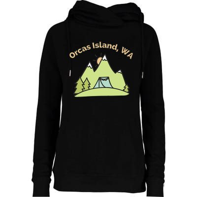 Orcas Island WA Mountains Hiking Climbing Camping & Outdoors Raglan Baseball Tee Womens Funnel Neck Pullover Hood