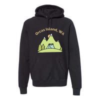 Orcas Island WA Mountains Hiking Climbing Camping & Outdoors Raglan Baseball Tee Premium Hoodie