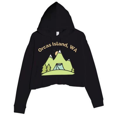 Orcas Island WA Mountains Hiking Climbing Camping & Outdoors Raglan Baseball Tee Crop Fleece Hoodie