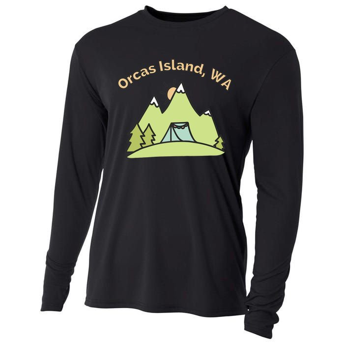 Orcas Island WA Mountains Hiking Climbing Camping & Outdoors Raglan Baseball Tee Cooling Performance Long Sleeve Crew