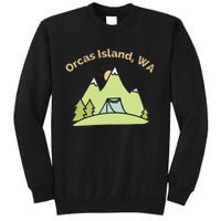 Orcas Island WA Mountains Hiking Climbing Camping & Outdoors Raglan Baseball Tee Tall Sweatshirt