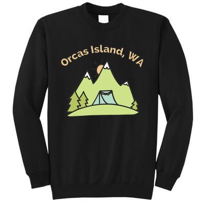 Orcas Island WA Mountains Hiking Climbing Camping & Outdoors Raglan Baseball Tee Tall Sweatshirt