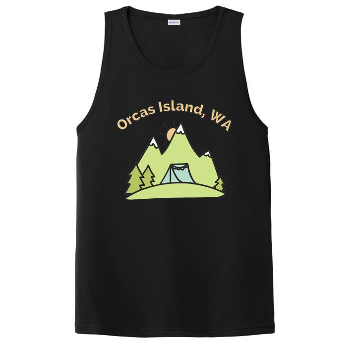 Orcas Island WA Mountains Hiking Climbing Camping & Outdoors Raglan Baseball Tee PosiCharge Competitor Tank