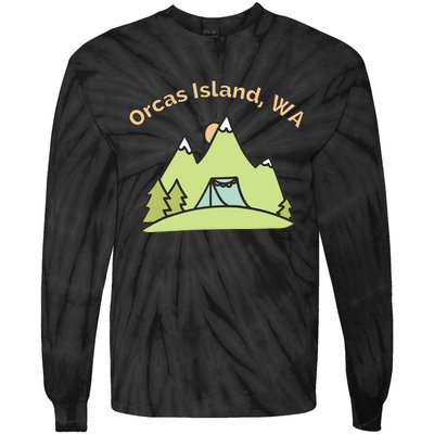 Orcas Island WA Mountains Hiking Climbing Camping & Outdoors Raglan Baseball Tee Tie-Dye Long Sleeve Shirt