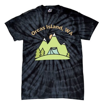 Orcas Island WA Mountains Hiking Climbing Camping & Outdoors Raglan Baseball Tee Tie-Dye T-Shirt