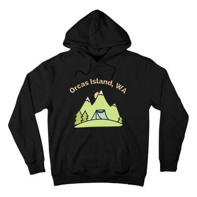 Orcas Island WA Mountains Hiking Climbing Camping & Outdoors Raglan Baseball Tee Tall Hoodie