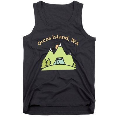 Orcas Island WA Mountains Hiking Climbing Camping & Outdoors Raglan Baseball Tee Tank Top