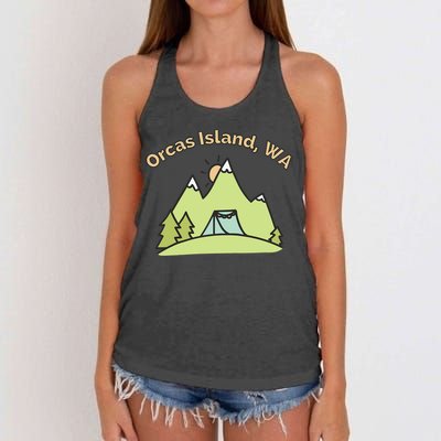 Orcas Island WA Mountains Hiking Climbing Camping & Outdoors Raglan Baseball Tee Women's Knotted Racerback Tank