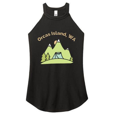 Orcas Island WA Mountains Hiking Climbing Camping & Outdoors Raglan Baseball Tee Women's Perfect Tri Rocker Tank