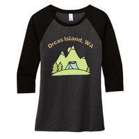 Orcas Island WA Mountains Hiking Climbing Camping & Outdoors Raglan Baseball Tee Women's Tri-Blend 3/4-Sleeve Raglan Shirt