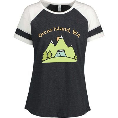 Orcas Island WA Mountains Hiking Climbing Camping & Outdoors Raglan Baseball Tee Enza Ladies Jersey Colorblock Tee