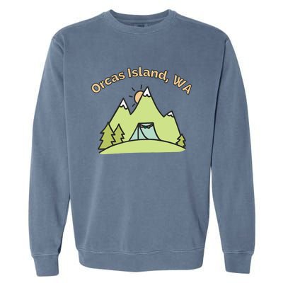 Orcas Island WA Mountains Hiking Climbing Camping & Outdoors Raglan Baseball Tee Garment-Dyed Sweatshirt