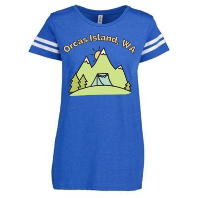 Orcas Island WA Mountains Hiking Climbing Camping & Outdoors Raglan Baseball Tee Enza Ladies Jersey Football T-Shirt