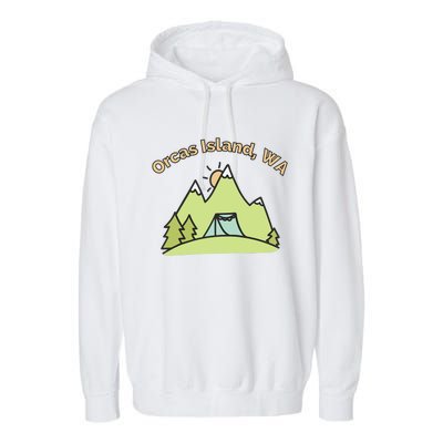 Orcas Island WA Mountains Hiking Climbing Camping & Outdoors Raglan Baseball Tee Garment-Dyed Fleece Hoodie