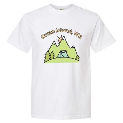 Orcas Island WA Mountains Hiking Climbing Camping & Outdoors Raglan Baseball Tee Garment-Dyed Heavyweight T-Shirt