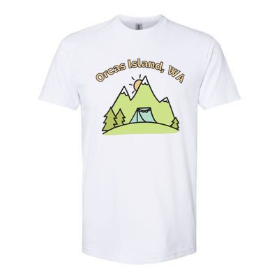 Orcas Island WA Mountains Hiking Climbing Camping & Outdoors Raglan Baseball Tee Softstyle CVC T-Shirt