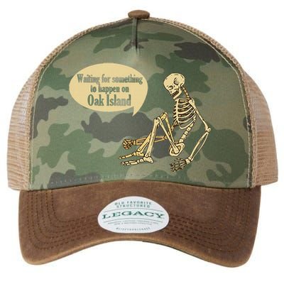 Oak Island Waiting For Something To Happen Skeleton Legacy Tie Dye Trucker Hat