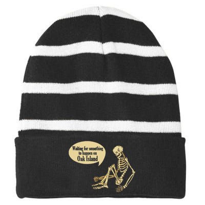 Oak Island Waiting For Something To Happen Skeleton Striped Beanie with Solid Band