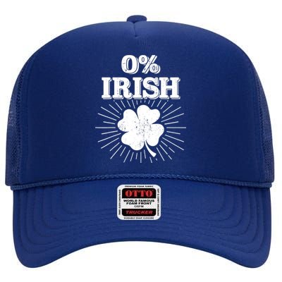 O% Irish with shamrock for funny St Patricks day costume High Crown Mesh Back Trucker Hat